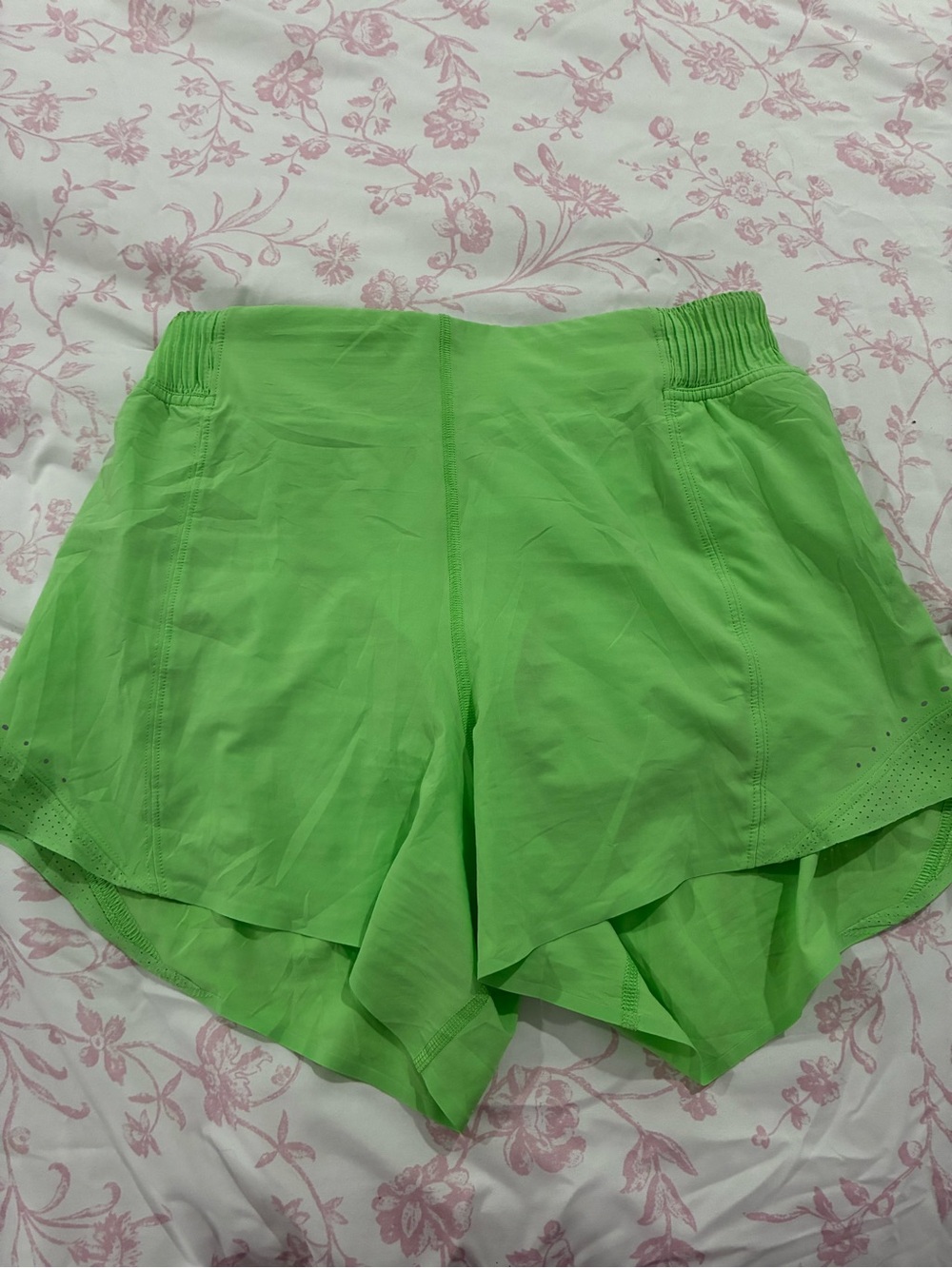 lululemon athletica Neon Green Layered Athletic Shorts